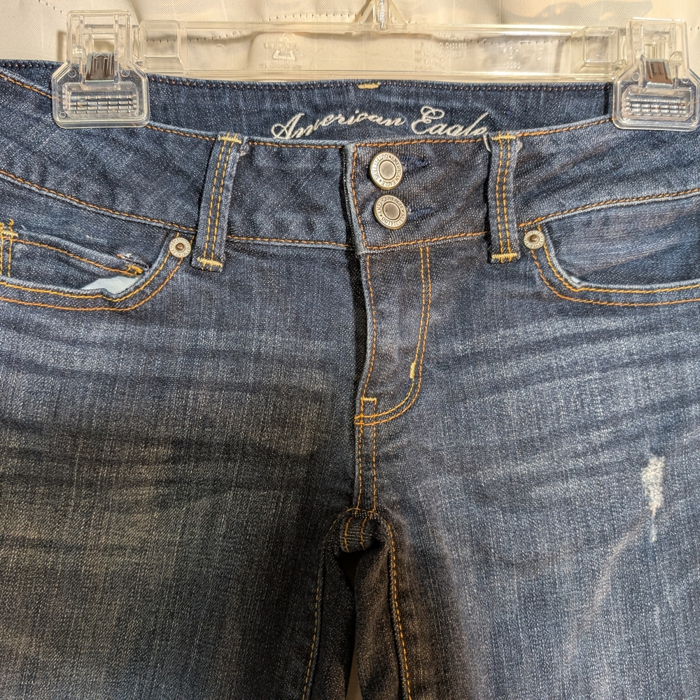 American Eagle Outfitters Women's Straight Leg Jeans - Dark Blue